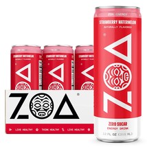 ZOA Zero Sugar Energy Drink, Strawberry Watermelon, 12 Ounce (Pack of 12) - £29.47 GBP