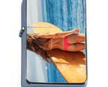 Surfer Pin Up Girls D5 Flip Top Dual Torch Lighter Wind Resistant  - $16.78