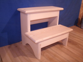 Children&#39;s 2 step 12&quot; wooden step stool, wooden step stool,Children&#39;s step stool - £26.65 GBP