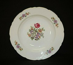 Old Vintage Bouquet Floral Ribbed Edge by Bohemia Ceramic 8-1/4&quot; Rim Soup Bowl - £11.86 GBP