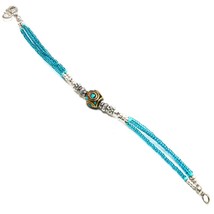 Tibetan Turquoise, Blue Onyx Gemstone Jewelry Bracelet Nepali 6-7&quot; SA 1290 - £4.13 GBP