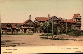 HAND COLORED Lithograph Postcard Cincinnati OH Rookwood Pottery Factory bk38 - £7.52 GBP