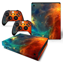 For Xbox One X Cosmic Space Console &amp; 2 Controllers Vinyl Skin Decal   - £11.03 GBP