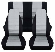 Front and Rear car seat covers fits Jeep Wrangler LJ 2003-2006 Black and Silver - £105.51 GBP