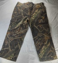 Mossy Oak Cargo Pants Fleece Tree Camo 38&quot; x 36&quot; 6 Pocket Hunting Clothe... - $37.38