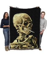 Smoking Skeleton Blanket By Vincent Van Gogh - Fine Art Gift Tapestry Throw - $1,457.67 MXN