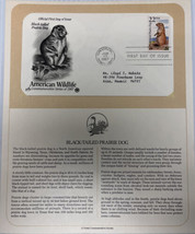 American Wildlife Mail Cover FDC &amp; Info Sheet Black-tailed Prairie Dog 1987 - £7.86 GBP