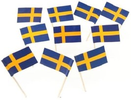 100 Swedish Sweden Flag Toothpicks - £3.66 GBP