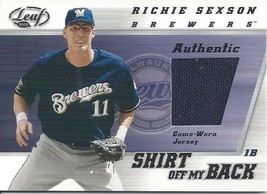 2002 Leaf Shirt Off My Back Richie Sexson RS Brewers - £3.19 GBP