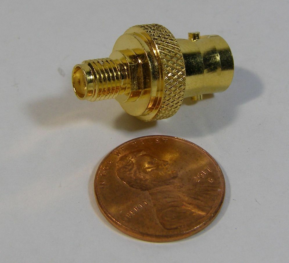 SMA TO BNC ADAPTER/CONNECTOR  UNKNOWN BRAND GOLD A-84 - $6.99