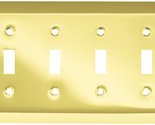 BRAINERD 126530 Stamped Steel Round Quad Toggle Switch Wall Plate / Swit... - £12.27 GBP