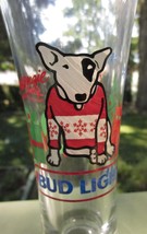 Spuds Mackenzie Dog Bud Light Beer Anheuser-Busch Christmas 1987 Pilsner Glass - £11.41 GBP