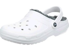 Crocs Men&#39;s Size 11 Classic Lined Clog Slip-On 203591-10M White Grey - £36.67 GBP