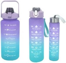 3 Pcs Leakproof and BPA Free 70oz 25oz 10oz Water Bottles With Time Mark... - £41.40 GBP