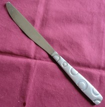 Cambridge Stainless Dinner Knife Hemisphere Pattern 9.5&quot; Frosted Handle Circles - £5.16 GBP