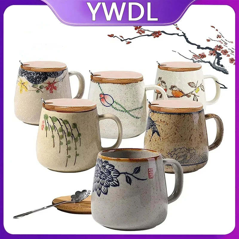 YWDL 380ml Japanese Retro Ceramic Coffee Mug Gift - $23.99+