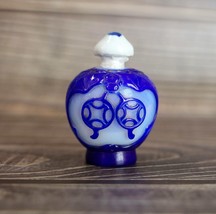 Vintage Chinese White and Blue Overlay Glass Snuff Bottle - $49.50