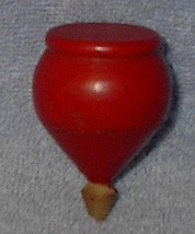 Antique Vintage Red Wood Point Spinning Top - £9.37 GBP