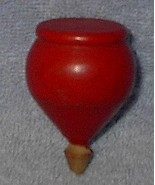 Antique Vintage Red Wood Point Spinning Top - $16.27 CAD
