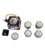 Purple Blue Night Moon White Rabbit Ceramic Hexagonal Teapot With 4 Tea ... - £31.58 GBP