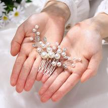 Bridal Pearl Rhinestone Small Hair Comb, Wedding Crystal  Hair Accessories - $13.99
