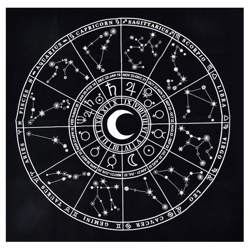 Divination Altar Cloth Velvet Moon Phase Goddess Tarot Card for Oracle Tableclot - £83.10 GBP