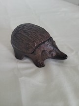 Hedgehog Hide a Key Metal Trinket Box Cast Iron  - $14.83