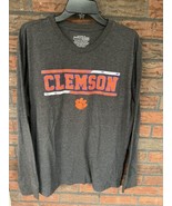 Clemson University Tigers Shirt XL Long Sleeve Jersey Gray Orange South ... - $12.35