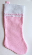 Christmas Holiday Stocking Light Pink White  Rick Rack Trim Baby Girls  NEW - £3.47 GBP