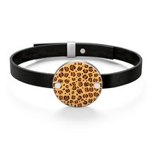 Leopard Animal Print Saffron Leather Bracelet - £24.87 GBP