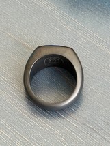 David Yurman Black Titanium Men&#39;s Lapis Signet Ring Size 10 - $692.98