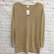 J. Crew Womens Pullover Sweater Beige Heathered Long Sleeve V Neck S New - $30.73