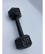 Hex CAP 10 Lb Pound Cast Iron Hex Dumbell Arm Curl Free Weight Black Wor... - £23.73 GBP
