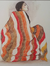 Hand Signed 1985 R.C Gorman Study for Striped Blanket Houston Fine Arts Press -  - £448.49 GBP