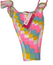 Xhilaration “Super Cheeky” Multi-Color Checkered Size L(8-10) Bikini Bottom - $8.12