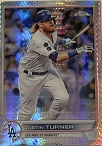 Justin Turner 2022 Topps Chrome Silver Hyper Refractor Parallel S/P Card Dodgers - £5.43 GBP