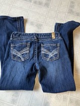 Maurices Low rise White Stitch Jeans 3/4 Regular Dark blue wide leg - $24.95