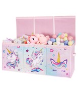 Unicorn Toy Box Chest  Large Toy Chest Organizer With Flip-Top Lid Colla... - £50.18 GBP