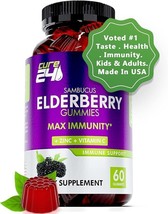 Sambucus Elderberry Gummies for Adults &amp; Kids Vitamin C Zinc Immunity  60 Chews - £13.99 GBP