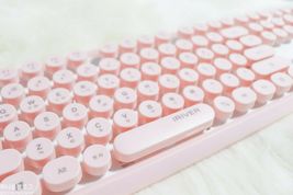 iRiver Korean English Keyboard USB Wired Membrane Bubble Keyboard for PC (Pink) image 2