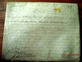 1846 antique VELLUM DEED chester co pa Ben JONES Elisha GARRET london britain - $123.70