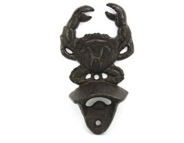 [Pack Of 2] Cast Iron Wall Mounted Crab Bottle Opener 6&quot; - £34.56 GBP