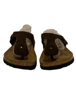 Curfew T-Strap Thong Sandals Brown Suede Women Size 7 Buckle Accent Strap - €8,37 EUR
