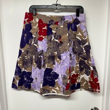 Ann Taylor Womens Floral A Line Knee Length Skirt Size 10 Purple Red Brown - $23.76