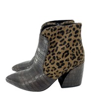 Jeffrey Campbell Bentlee Boots Calf Hair Cheetah Croc Leather Brown 6.5 New SH14 - $99.00