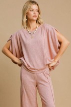 Umgee Exposed Seam Round Neck Batwing Sleeve Knit Top - $55.64