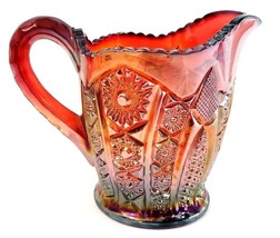 Indiana Red Sunset Heirloom Carnival Creamer 4.75&quot; x 4.25&quot; Vintage - $20.56