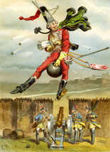 16x20" CANVAS Decor.Room design art print.Soldier flying with cannon ball.6106 - $46.53