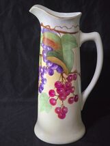 Antique JEAN POUYAT LIMOGES 14.5&quot; Pitcher With Grape &amp; Vine Motif - JPL ... - $1,107.23 MXN