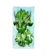 Cute Fantasy Creature Green Leaf Lil Dragon Microfiber Beach Towel - $26.90+